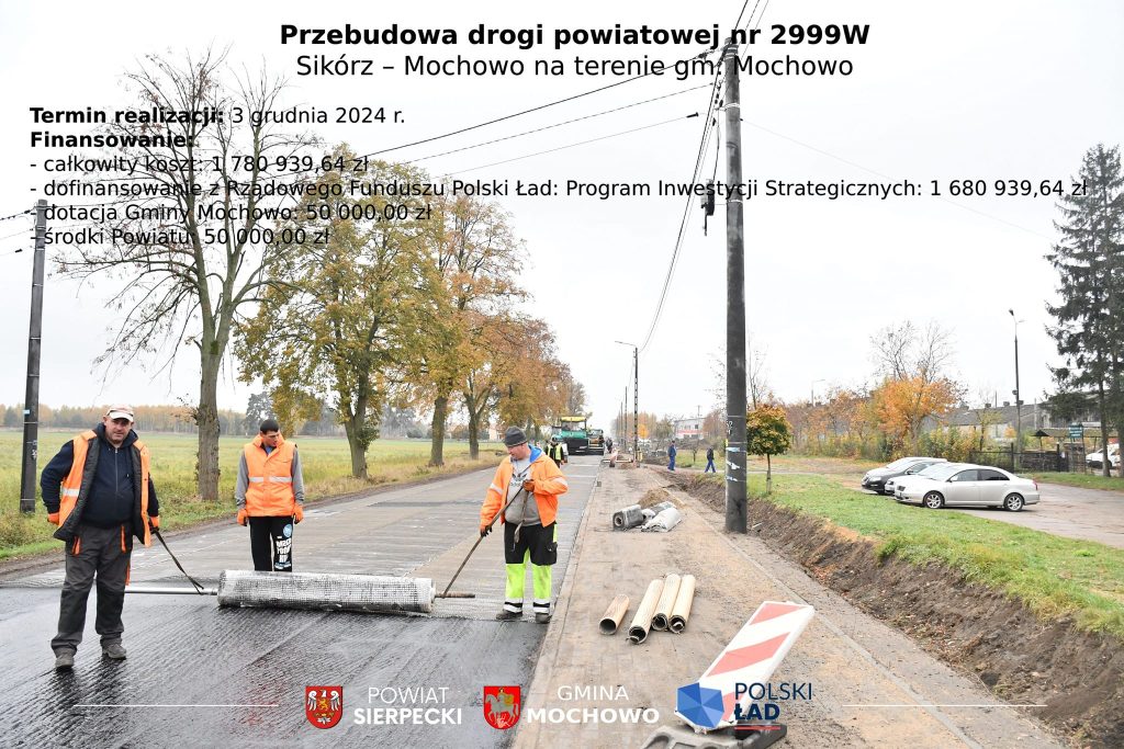 464748598_1307326523933265_413675744325878377_n-1024x683 Trwa budowa drogi Sikórz - Mochowo