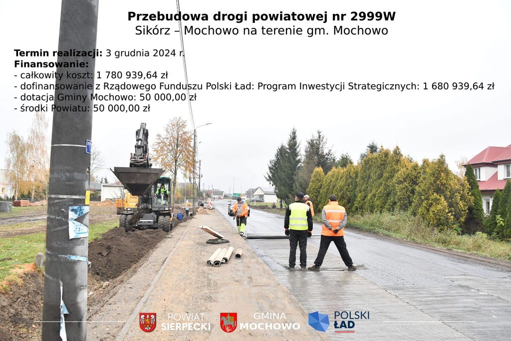 464769669_1307326667266584_4150354312453244624_n-1024x683 Trwa budowa drogi Sikórz - Mochowo